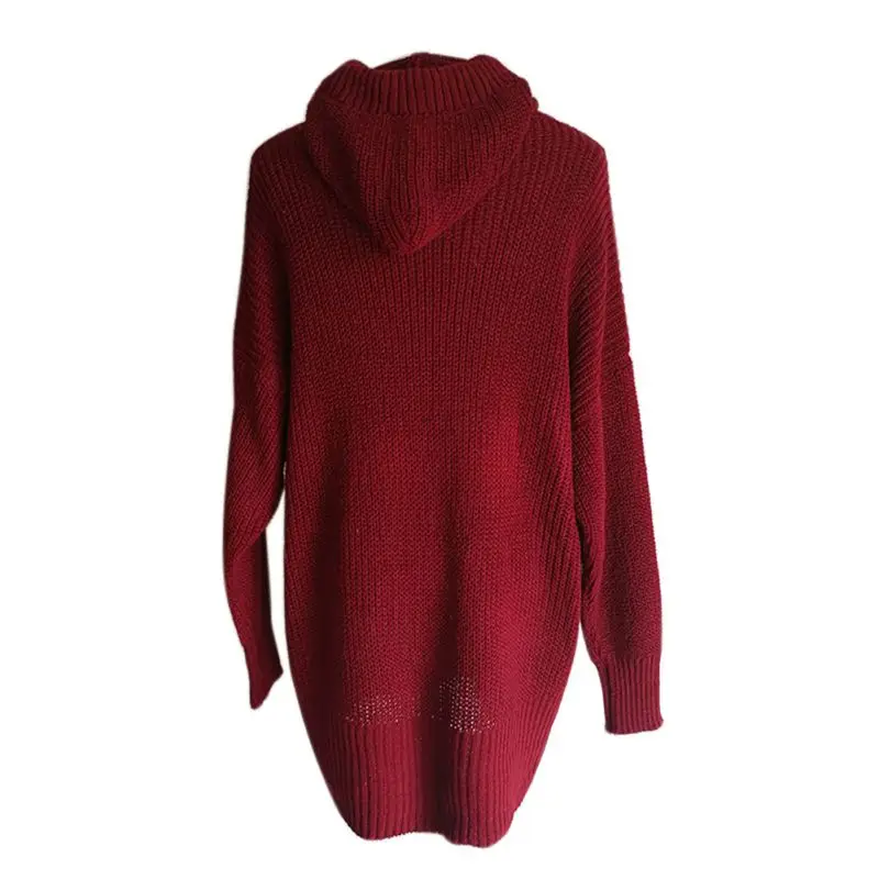 Women Knitted Hooded Sweater Long Sleeves Warm And Pullovers Loose Casual women\'s Sweaters Autumn And Winter Women Knitted Hooded Sweater Long Sleeves Warm And Pullovers Loose Casual women\'s Sweaters Autumn And Winter