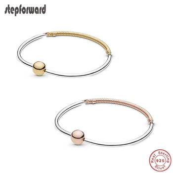 

STEP FORWARD 925 Sterling Silver Bangle Classic European Charm Bracelets For Women and Girls New Collection High Quality Gift