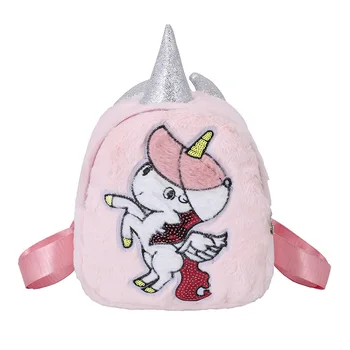

New Toddler Children School Bag for Girls Unicorn Kids Backpack Kindergarten Girls Plush Cartoon Mochila for 2-6 Years
