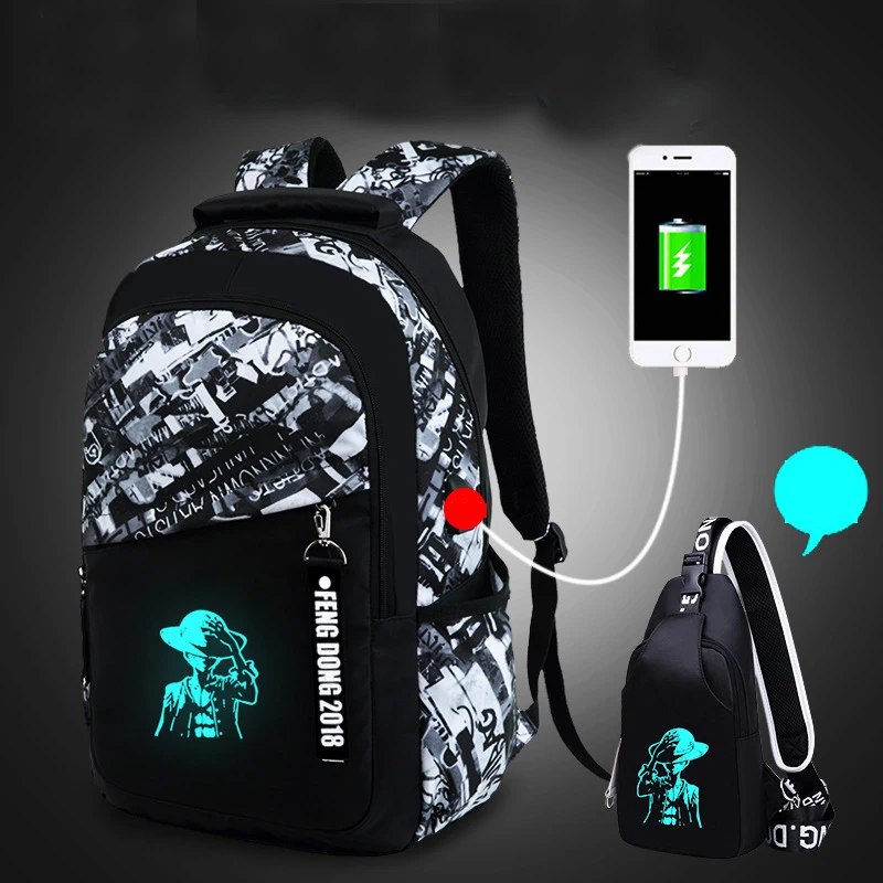 style10 Новые мужские водонепроницаемые Оксфордские рюкзаки, светящиеся, usb зарядка, Противоугонный рюкзак, школьные рюкзаки для мальчиков-подростков - Цвет: style10