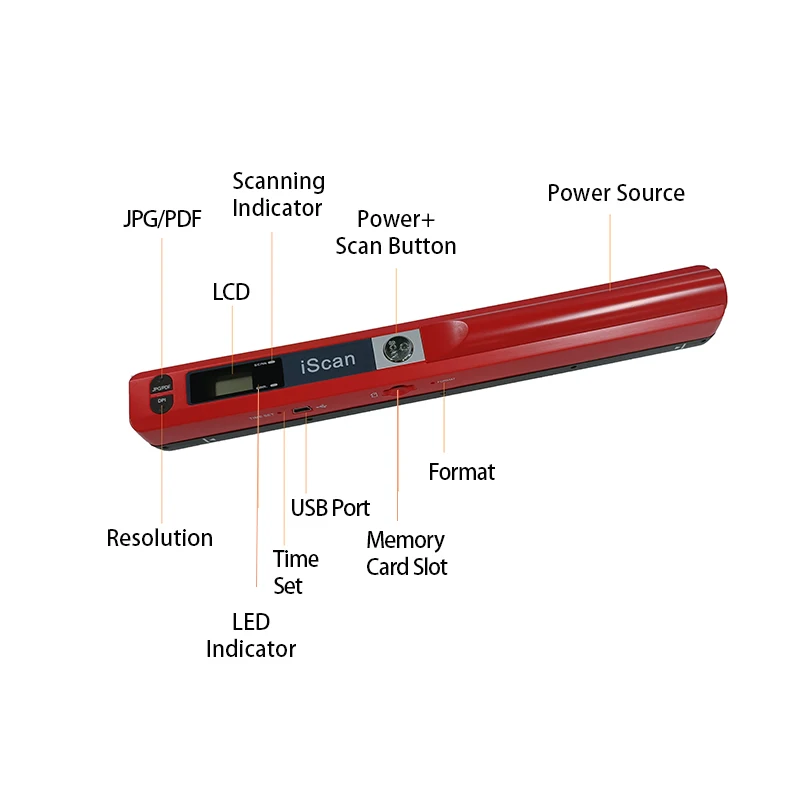 ISCAN Scanner Document And Image Scanner A4 Size USB2.0 Scanner For JPG/PDF Format 900DPI Portable Liquid Crystal Display best film scanner