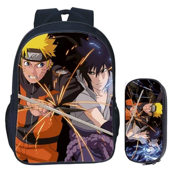 

16 inch Anime Uzumaki Naruto School Bag for Kids Girls Boys Backpack Children School Sets Pencil Bag Toddler Schoolbag