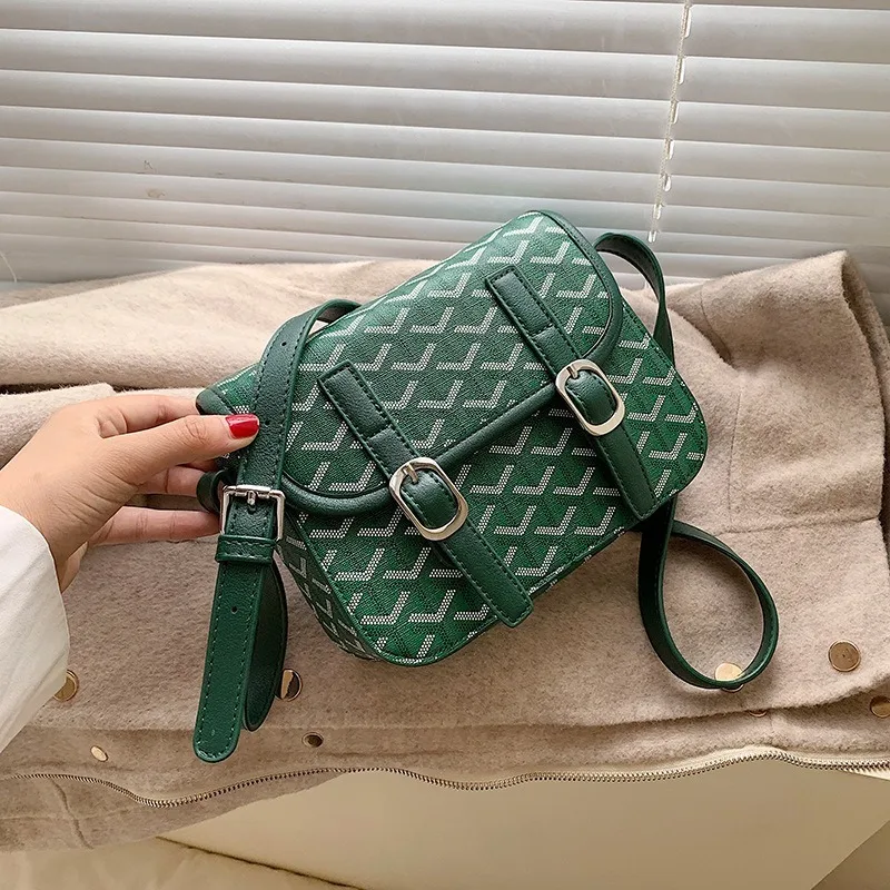 

New Dog Tooth Flip Small Square Bag 2019 Autumn Print Shoulder Slung Women's Bag