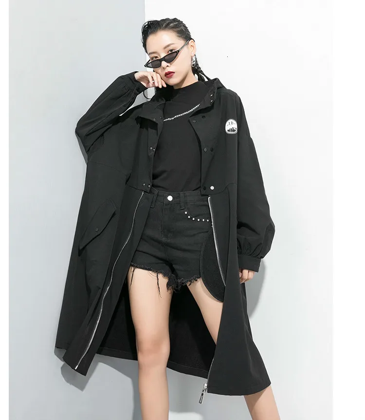 Max LuLu/Осенняя модная Корейская Дамская одежда в стиле панк, женские длинные тренчи больших размеров d, пальто, винтажная ветровка с высоким воротом, большие размеры
