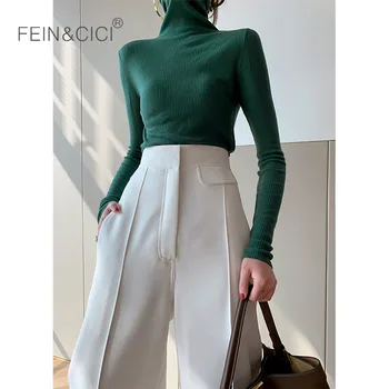 

Wide leg pants 2019 new spring winter ins chic fashion white casual high wasit wide leg pants high quality