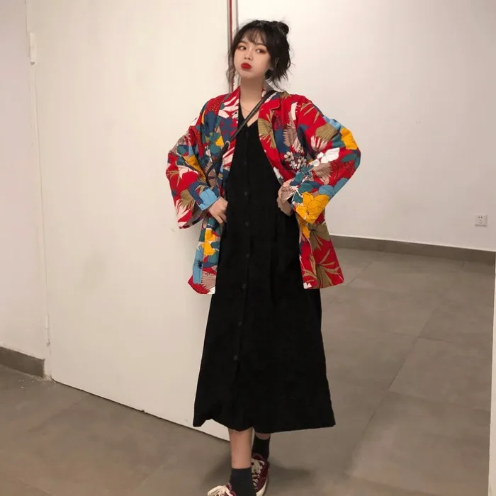 

Spring Clothing Women's INS Super Fire Cool Floral Thin Slit Suit Loose-Fit Contrast Color Mid-length Cardigan Coat