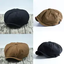 Теплый зимний женский мужской Повседневный дышащий плоский берет, береты, британский западный стиль, винтажный полосатый берет