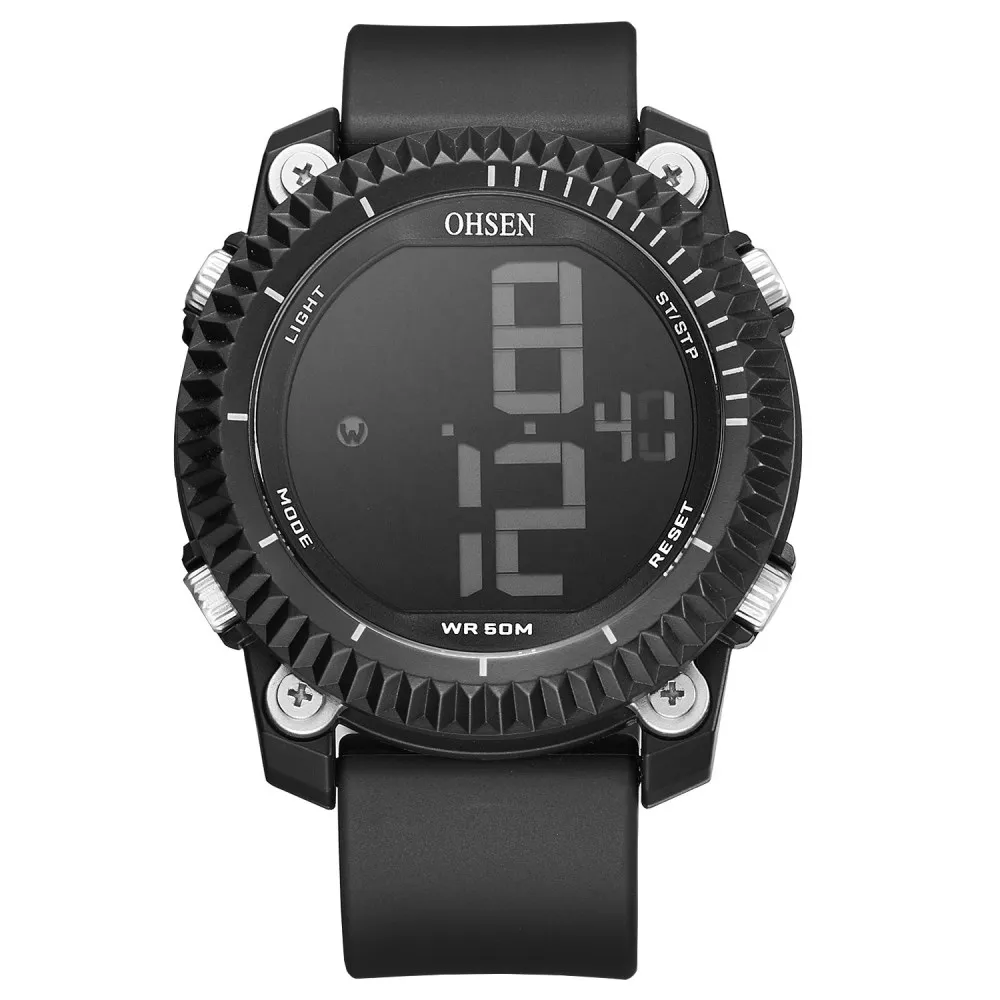 

OHSEN Digital Watches Men Big Dial Sport Watch Running 50M Waterproof LED Clock Digital Watch Light 8010 Men Digital Watch Sport