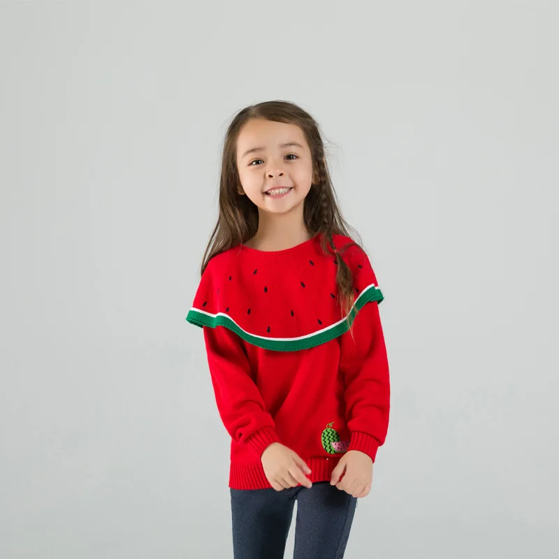 

New 2019 Autumn Girls Sweaters Kids Pullover Sweater Pull Fille Modeling Cartoon Poncho Kid Sweaters Girl 2-6T Wear for Children