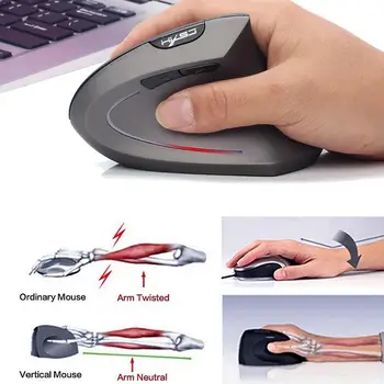 

HXSJ 2.4G Wireless Mouse Vertical Ergonomic Adjustable 6 2400 PC 1600 USB Buttons DPI Receiver For Notebook 800 with B7K7