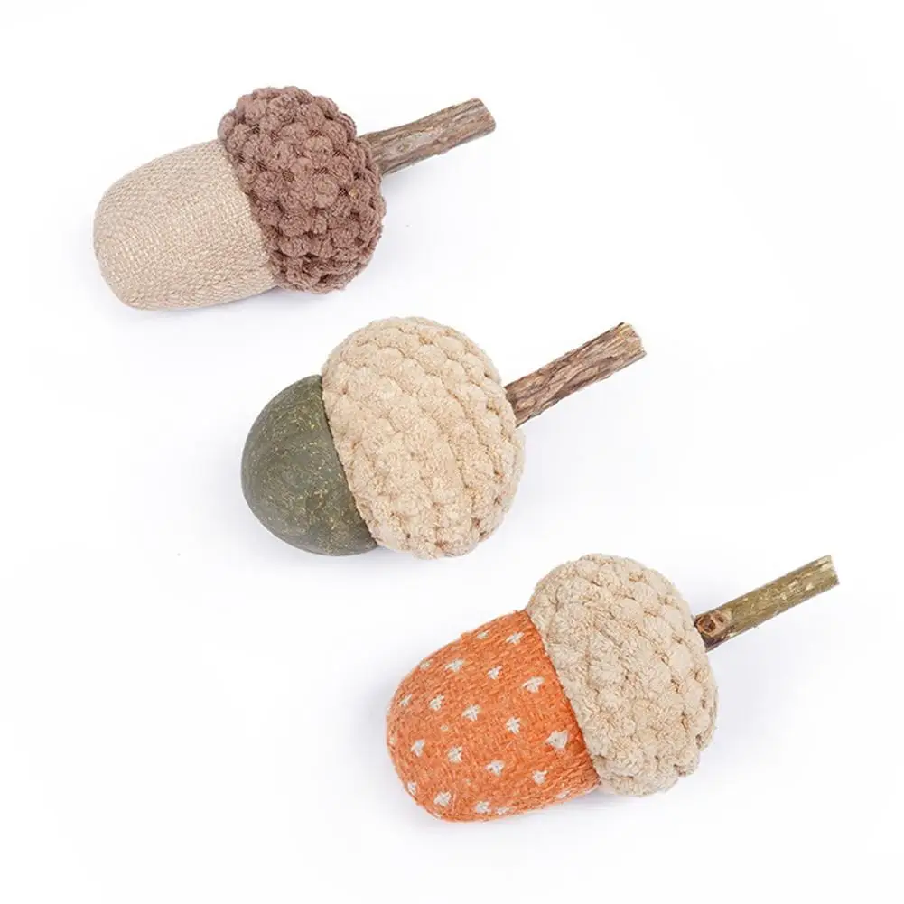 

3PCS Acorn Catnip Toy Cat Supplies Small Pets Must-have Self-healing Cat Toys Bite Resistant Toys Cat Supplies