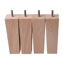 BQLZR 4 шт. Бук деревянные ножки для мебели диван ножки стула, стола, каблук 15 см, высота