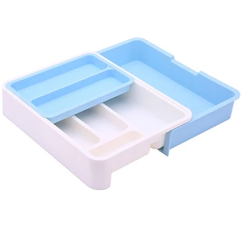 

Kitchen Drawer Storage Box Plastic Storage Drawer Tableware Tray Separation Durable Appliances Multi-Zone Safe and Easy to Clean