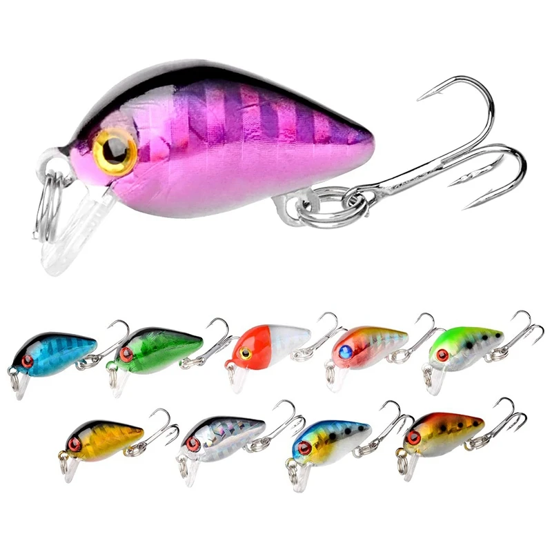 

Fishing Lures Baits, 2.6Cm 1.6G Mini Fishing Lure Mini Crank Baits Topwater Lures for Freshwater Saltwater Trout Perch