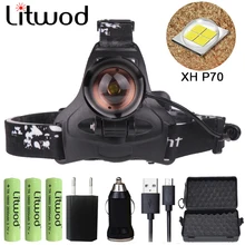 Litwod Z20 2608 32 Вт чип XHP70 фар 32000lum мощная светодиодная фара мощный налобный фонарь светодиодный фонарик головка фонаря света