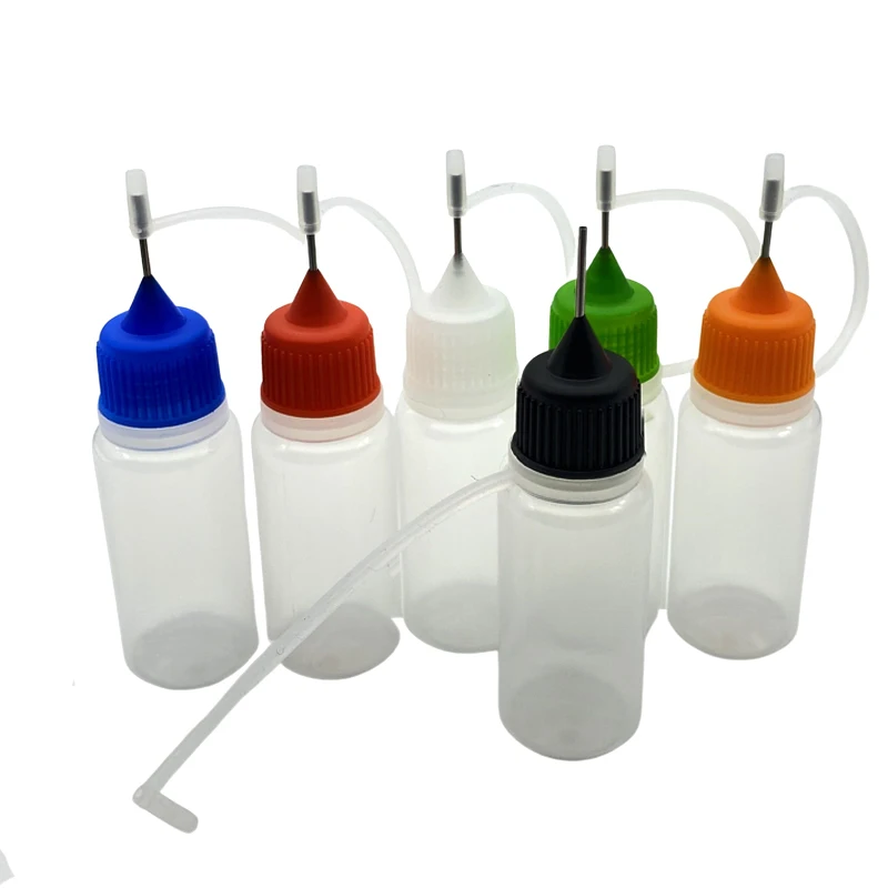 

50pcs Empty 10ml Plastic Dropper Bottles Soft PE Bottle With Screw Metal Needle Cap E liquid Bottle