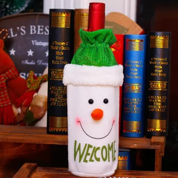 

Sequin Santa Claus Snowman Deer Design Christmas Wine Bottle Covers Bag Christmas Gift Bags Christmas Decoration Supplies