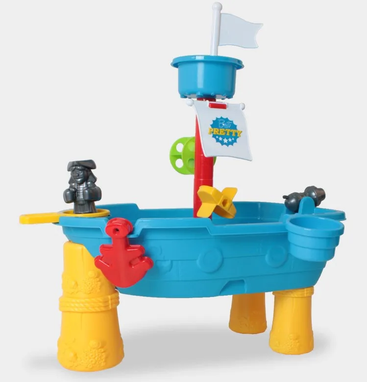 Children Beach Toys Creative Pirate Ship Beach Bucket Seaside Water Sand Game Tools Plastic Beach Toys Set