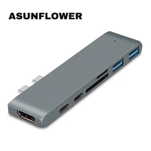 USB C концентратор до 4K HDMI Thunderbolt 3 Мульти USB 3,0 Разветвитель USB C док-станция для MacBook Pro док-станция type C концентратор