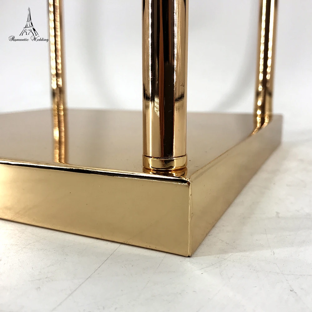 10 шт./пакет Свадебная металлическая ваза для цветов золотого цвета колонна