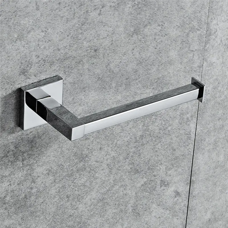 Washroom Paper Roll Holder Chrome Square Toilet Roll Shelf Waterproof Towel Holder Wall Mounted Toilet Paper Towel Shelves