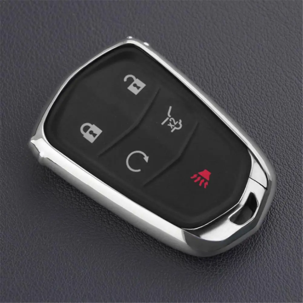 Car Key Shell Remote Control Bag Protective Cover With Chain For Cadillac ATS/ATS-V/CTS/CTS-V/CT6/XTS/XT4/XT5/Escalade | Автомобили и