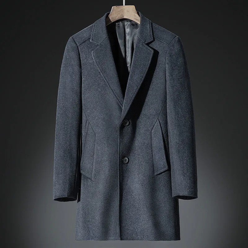 Winter Cashmere Coat Men Windbreaker Male Long Wool Blend Coat Loose Plus Size Thick Overcoat High Quality Casual Windbreaker Winter Cashmere Coat Men Windbreaker Male Long Wool Blend Coat Loose Plus Size Thick Overcoat High Quality Casual Windbreaker