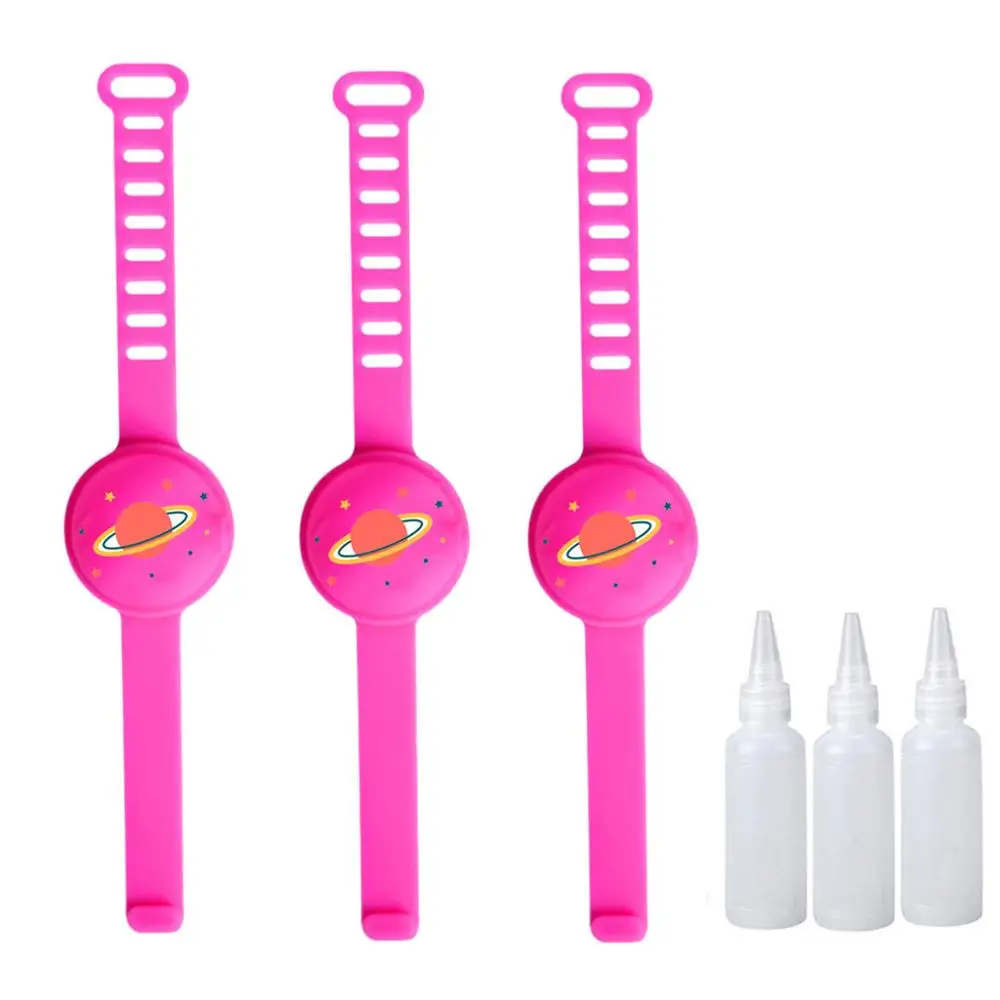 3pcs Cartoon Silicone Hand Sanitizer Dispensing for Children Handwash Gel Wristband Sun Cream Portable Bracelet 3pcs Cartoon Silicone Hand Sanitizer Dispensing for Children Handwash Gel Wristband Sun Cream Portable Bracelet