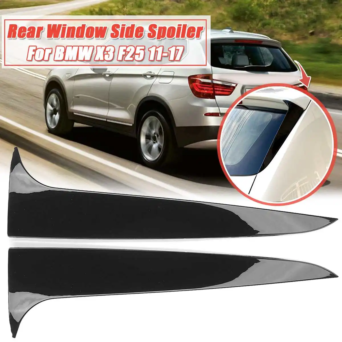 Глянцевый черный Задний боковый спойлер Canard Canards Splitter для BMW 1 серии F20 F21 2012 2013 2014