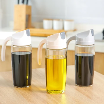 

Leak-proof Glass Oil Bottles Creative Practical Kitchen Multifunction Sauce Vinegar Jars Home Automatic Switch Seasoning Bottle