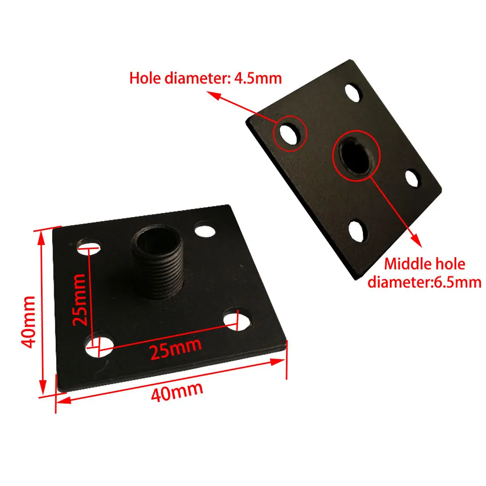 Table Lamp Base M10*1 M8*1 Fixed Bracket Hose LED Square Lamp Holder DIY Machine Tool Wall Desk Silver Black