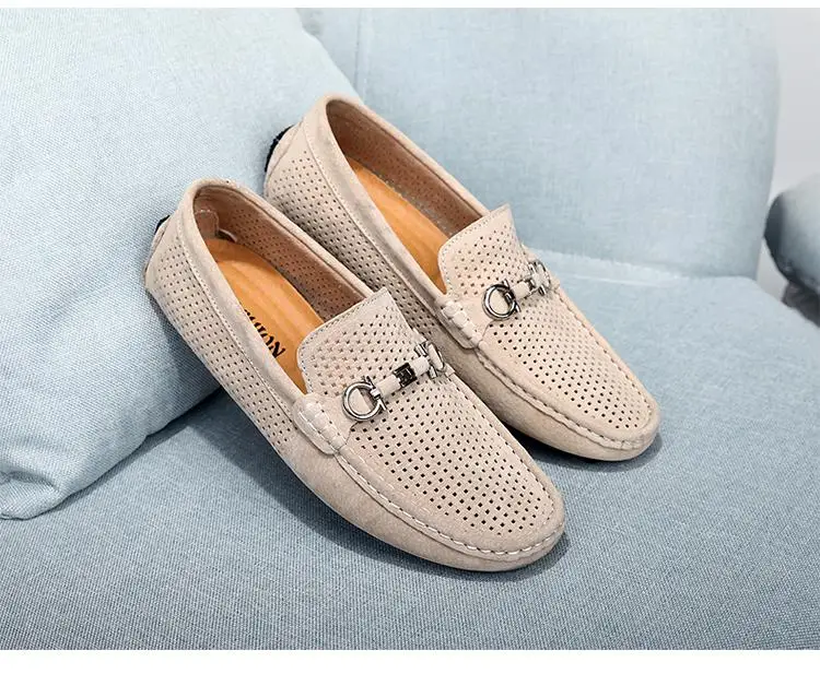 Mocasines Hombre летний просвещающееся Для мужчин, лоуферы, туфли на плоской подошве повседневная обувь Для мужчин; дышащие слипоны; кожаные мокасины, обувь для вождения, синий