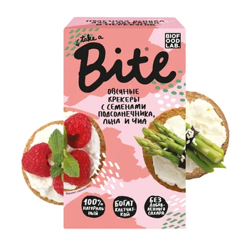 

Crackers bite with sunflower, flax and chia seeds, 10 PCs/200g