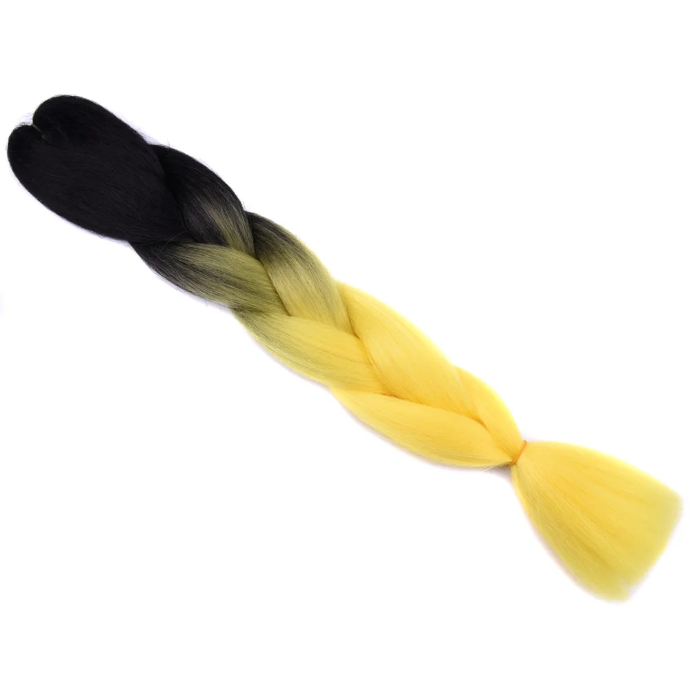 Sallyhair, 24 дюйма, Омбре, плетение волос, 3 тона, черный, синий, серебряный цвет, огромные косички, высокотемпературное волокно, синтетические волосы для наращивания - Цвет: Омбре