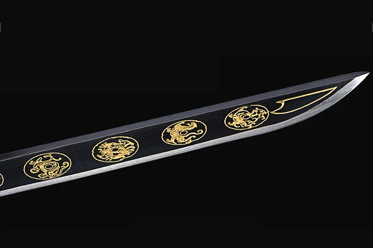 New katana japanese sword handmade forged steel color blade samurai swords cosplay weapon props golden wooden sheath sharp