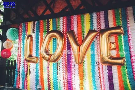 Wedding Venues Decorative Happiness Clover Latte Art Ribbon Paper Flowers Wall Props Holiday Birthday Party Decoration