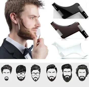

2019 Men Beard Template StylingTool Double Sided Beard Shaping Comb Beauty Tool Shaving Hair Removal Razor Tool for Men