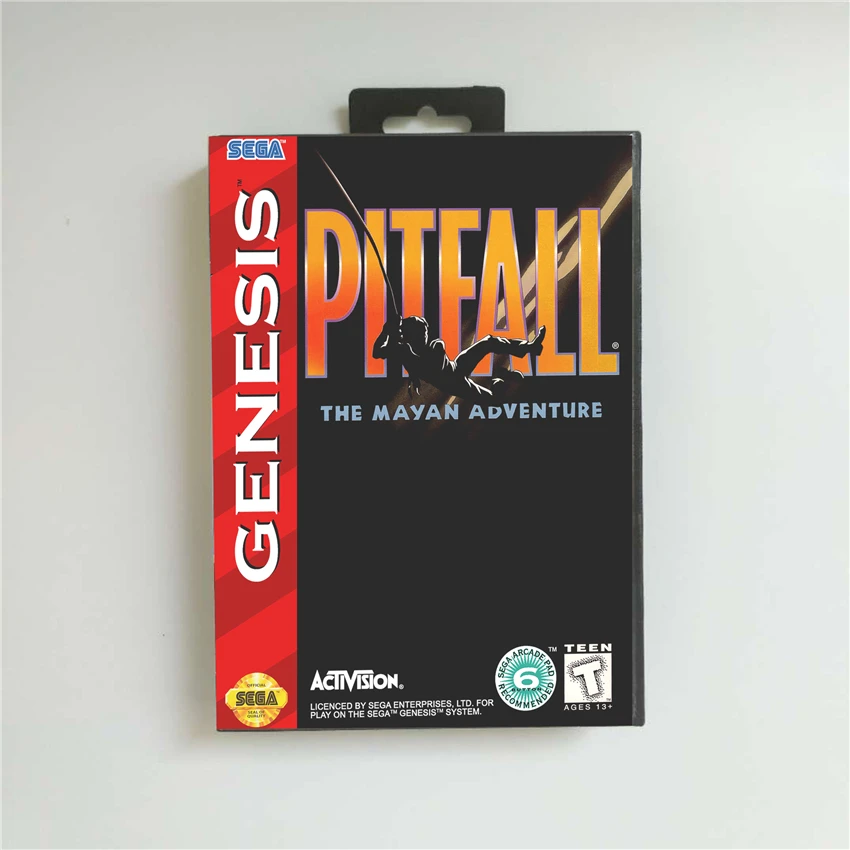 Pitfall The Mayan Adventure-крышка США с розничной коробкой 16 бит MD игровая карта для Sega megadrive Genesis игровая консоль