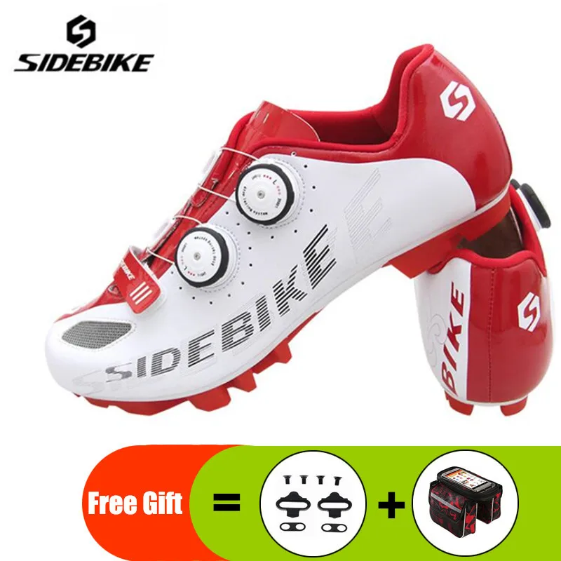 white add gift Sidebike велосипедная обувь sapatilha ciclismo mtb комплект с педалью очки мужские кроссовки для велосипеда горный велосипед Профессиональный самоблокирующийся - Цвет: white add gift