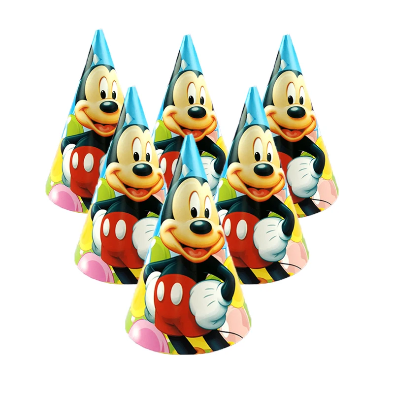 Микки Маус Мальчики День рождения принадлежности скатерть баннер попкорн коробка конфет юбилей, вечеринка, украшение на день рождения - Цвет: cap