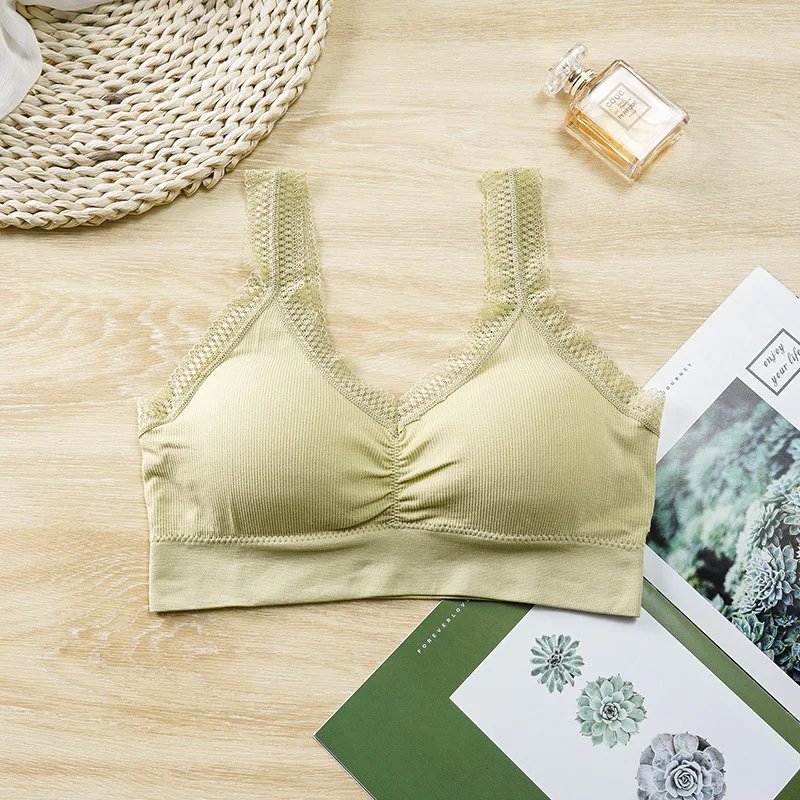 Women's Cotton Underwear Tube Tops Sexy Lace Bra Fashion Sports Solid Color Top Women's Push Up Bra Bandeau Top Sexy Lingerie