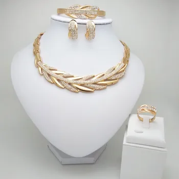 

2020 Fashion Dubai Gold Color Jewelry Sets Costume Big Design Gold Color Nigerian Wedding African Beads Jewelry Sets