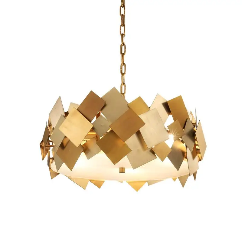 Lustra lampa Скандинавский современный Lustre Luminarie Led E14 подвесной светильник вращающийся стальной подвесной цепь лампы Золотой покер