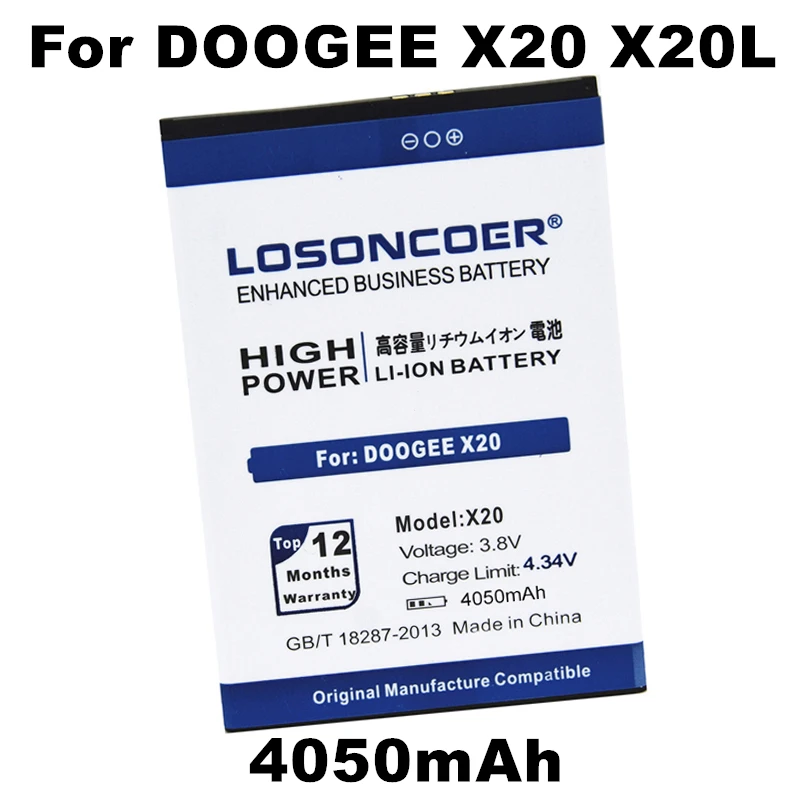 LOSONCOER 4050mAh BAT17582580 Для DOOGEE X20 X20L батареи мобильного телефона+ быстрое прибытие