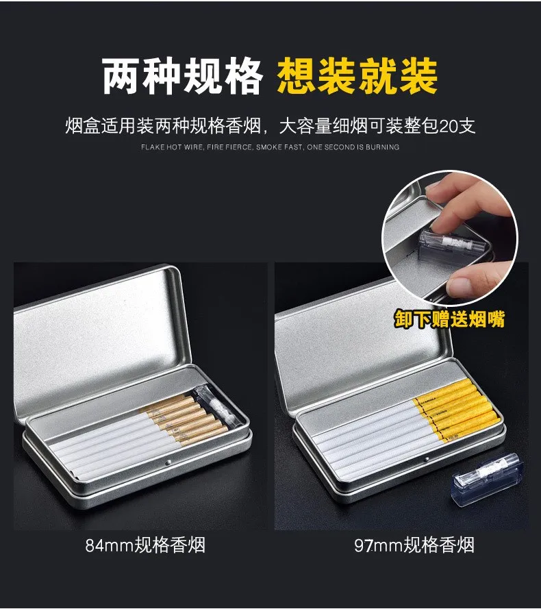 2 шт. мужской прикуриватель с зажигалкой|cigarette case box woman|slim cigarette boxcigarette women |