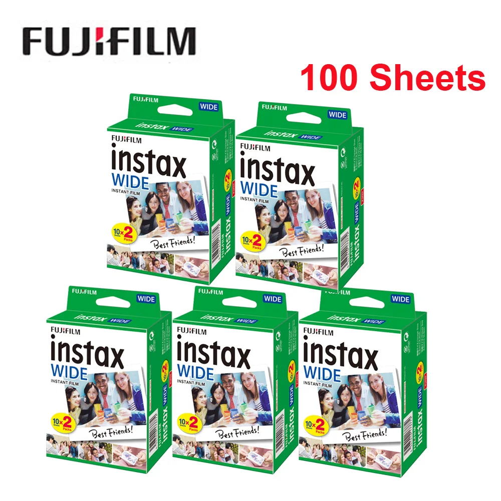 Fujifilm 20-200 листов пленка INSTAX WIDE 86*108 мм/3,4* 4.3in мгновенная пленка фотобумага для мгновенной камеры INSTAX WIDE300 - Цвет: 100 Sheets White