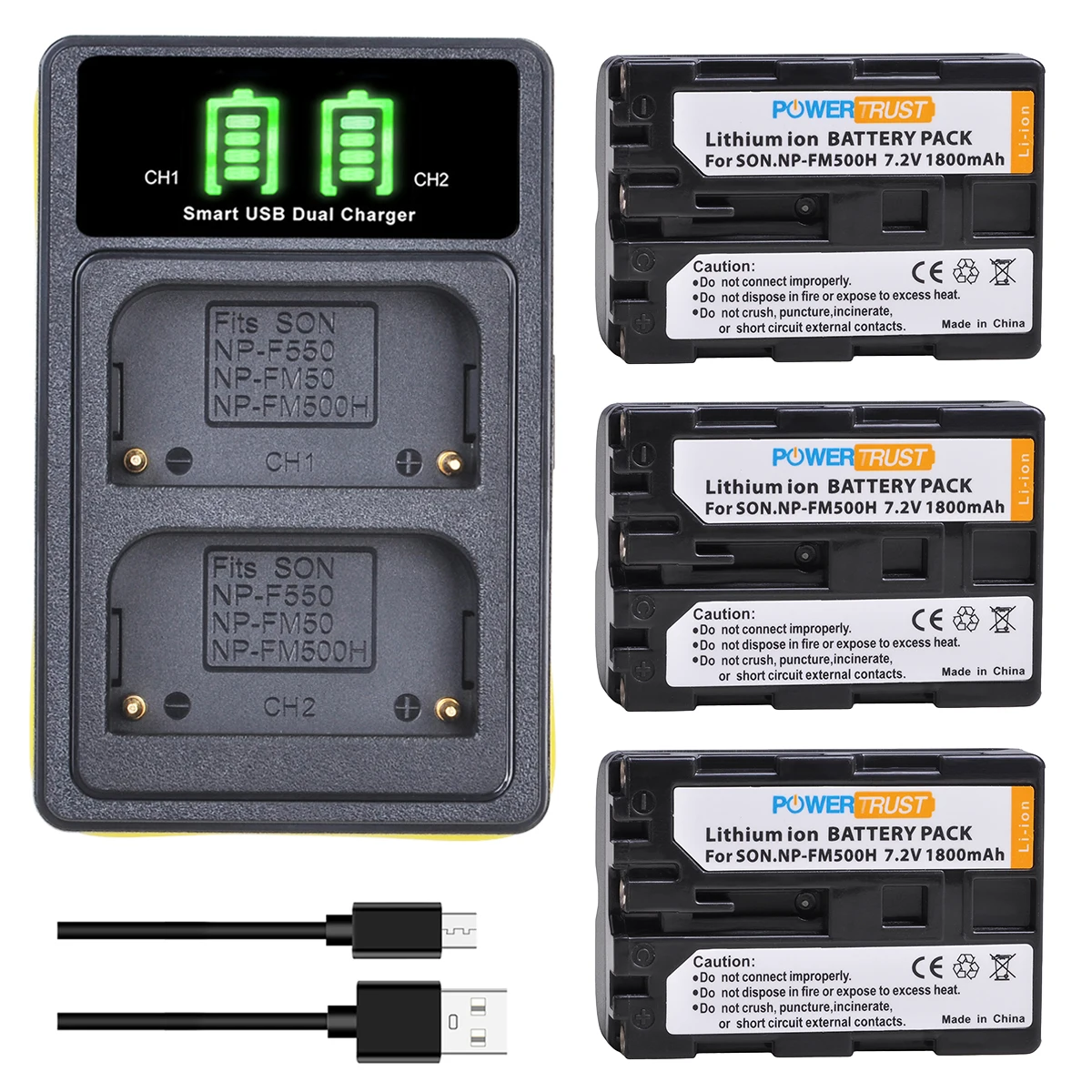 DuraPro NP-FM500H Li-ion Battery And USB Charger For Sony Alpha