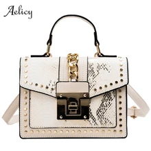 Aelicy Змеиный узор маленькая сумочка новая качественная женская роскошная дизайнерская сумочка из искусственной кожи сумки через плечо