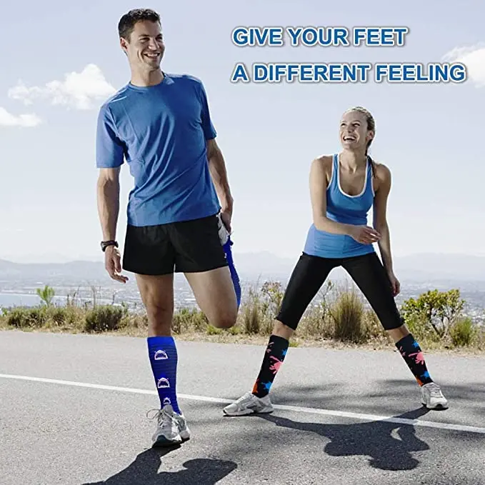 Calcetines de compresión para hombre y mujer, medias atléticas para correr,  deportes al aire libre, Crossfit, viajes en vuelo, enfermeras, correr,  novedad - AliExpress