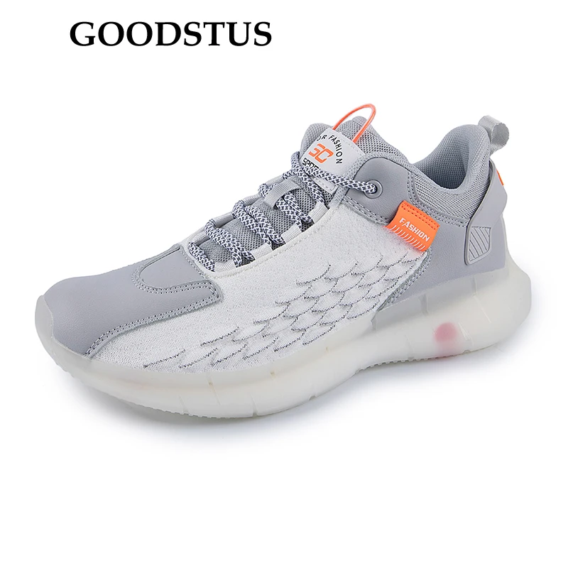 

GOODSTUSl Men Sneaker 2020 New Arriva Rubber Sole Mesh Vamp Height Increase Breathable High Quality Comfortable  